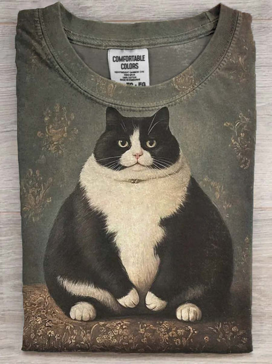 Cute Big Fat Cat Print Unisex Tee