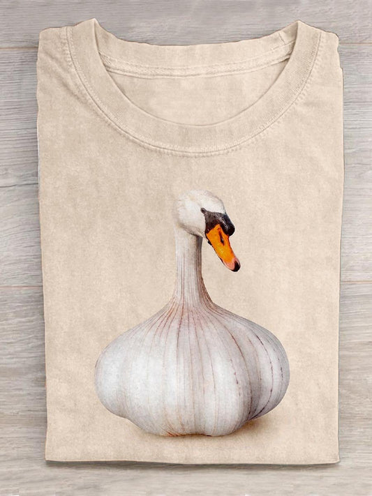 Funny Garlic Goose Art Design Unisex Tee