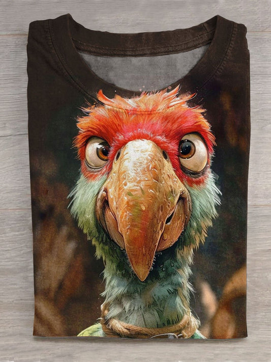 Funny Bird Art Pattern Print Casual Unisex Tee