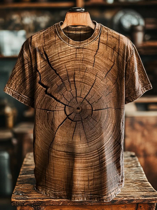 Unisex Vintage Tree Wheel of the Year Print Casual Tee