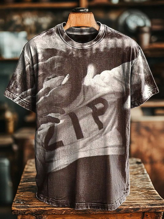 Unisex Fun Smoking Gorilla Print Casual Tee