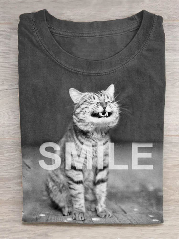 Funny Cat Art Design Print Unisex Tee