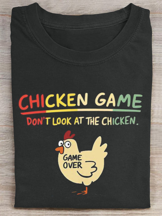 Funny Chicken Game Don't Look At The Chicken Gaming Art Print Unisex Tee