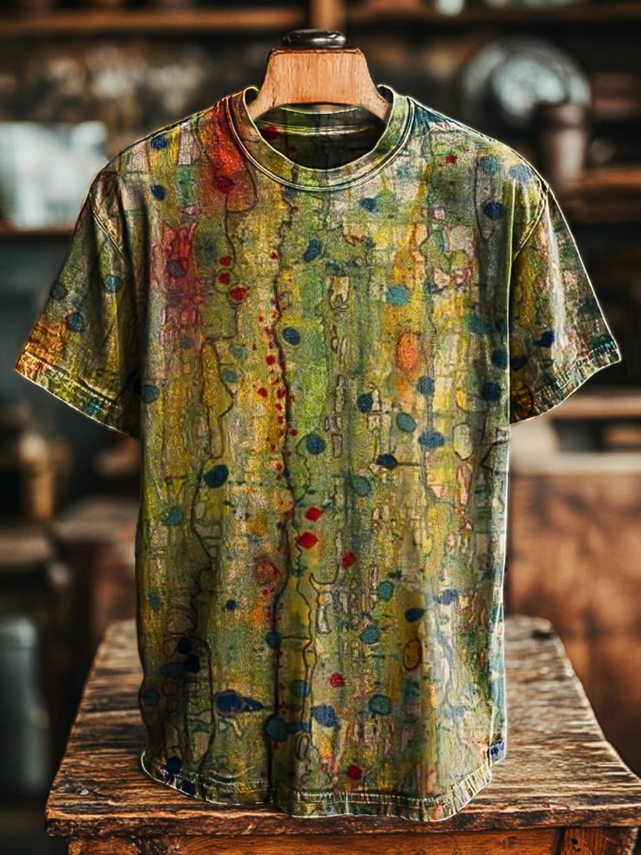 Unisex Vintage Line Textured Print Tee