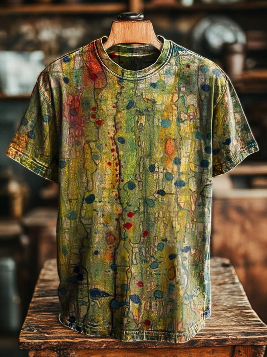 Unisex Vintage Line Textured Print Tee