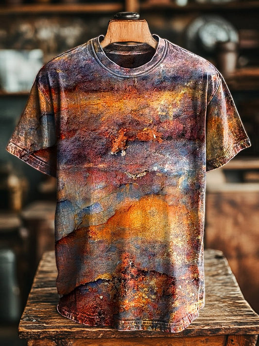 Unisex Vintage Abstract Art Casual Print Loose Tee