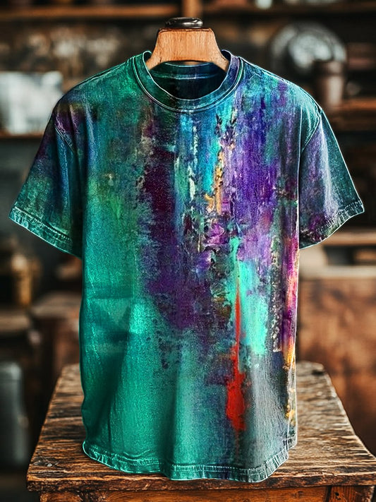 Unisex Vintage Abstract Ink Art Casual Loose Tee