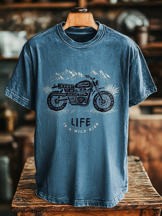 Unisex Retro Biker Casual Loose Tee