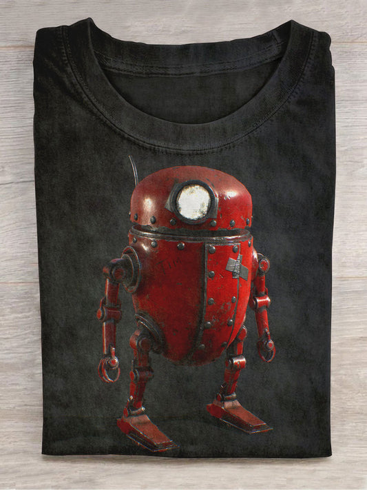 Retro Robot Art Print Unisex Tee