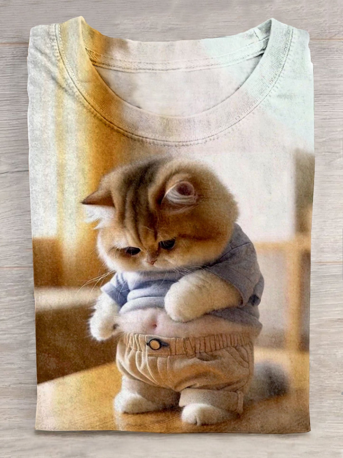 Cute Kitty Art Print Causal Unisex Tee