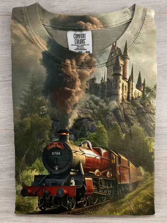 Vintage Train Art Print Unisex Tee