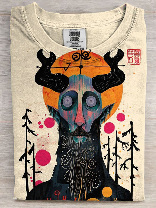 Vintage Art Print Casual Unisex Tee