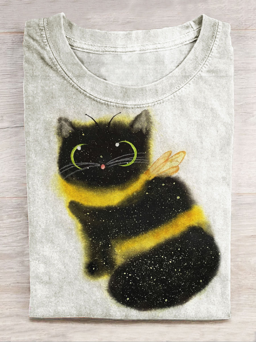 Bumblebee Cat Print  Unisex Tee