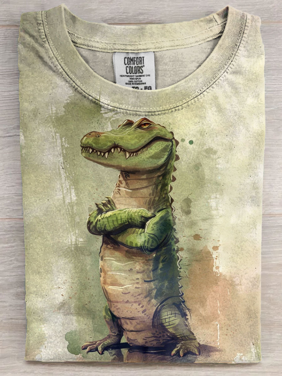 Funny Crocodiles Art Casual Unisex Tee
