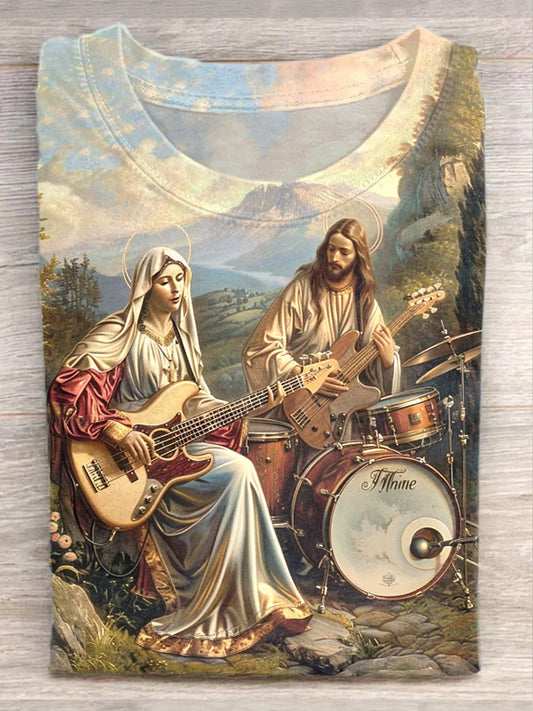 Funny Christ Rock Music Art Print Unisex Tee