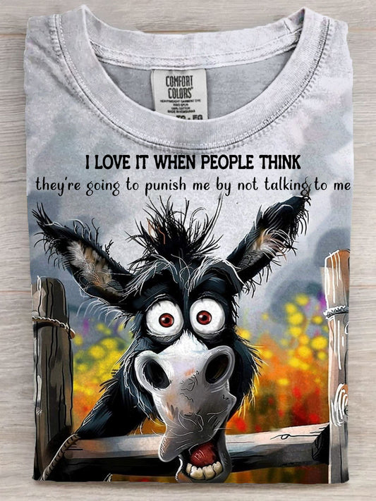 Funny Donkey Letter Art Print Unisex Tee
