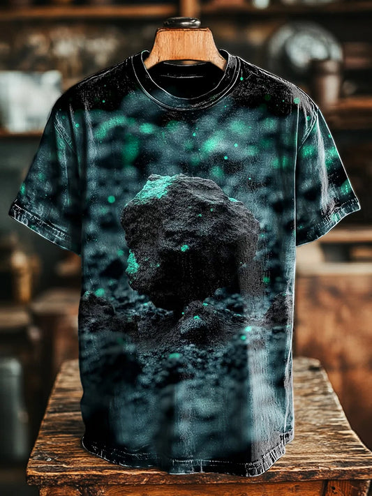 Unisex Retro Space Meteorite Print Casual Loose Tee