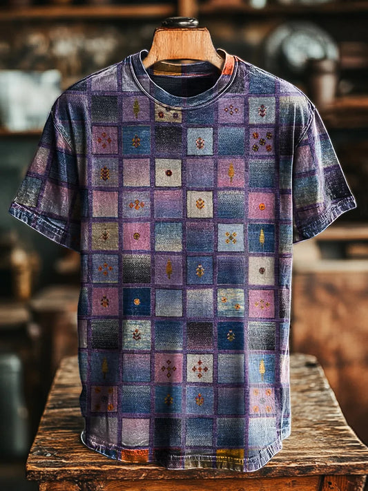 Unisex Colorful Geometric Print Casual Loose Tee