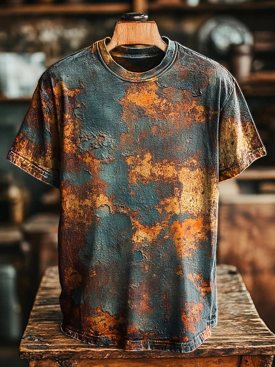 Unisex Vintage Abstract Old Art Print Casual Loose Tee