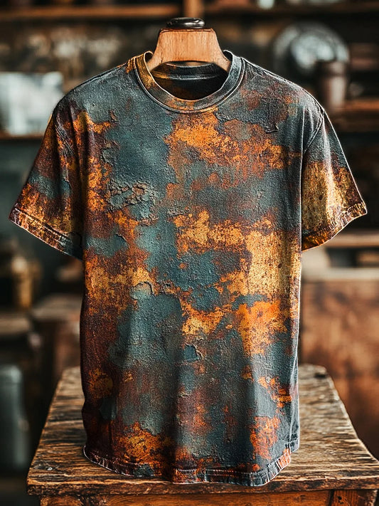 Unisex Vintage Abstract Old Art Print Casual Loose Tee
