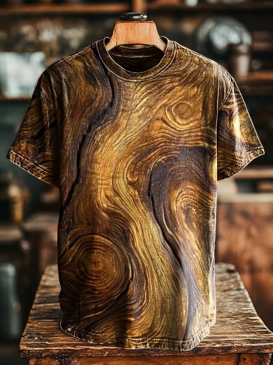 Unisex Vintage Abstract Tree Art Print Casual Loose Tee
