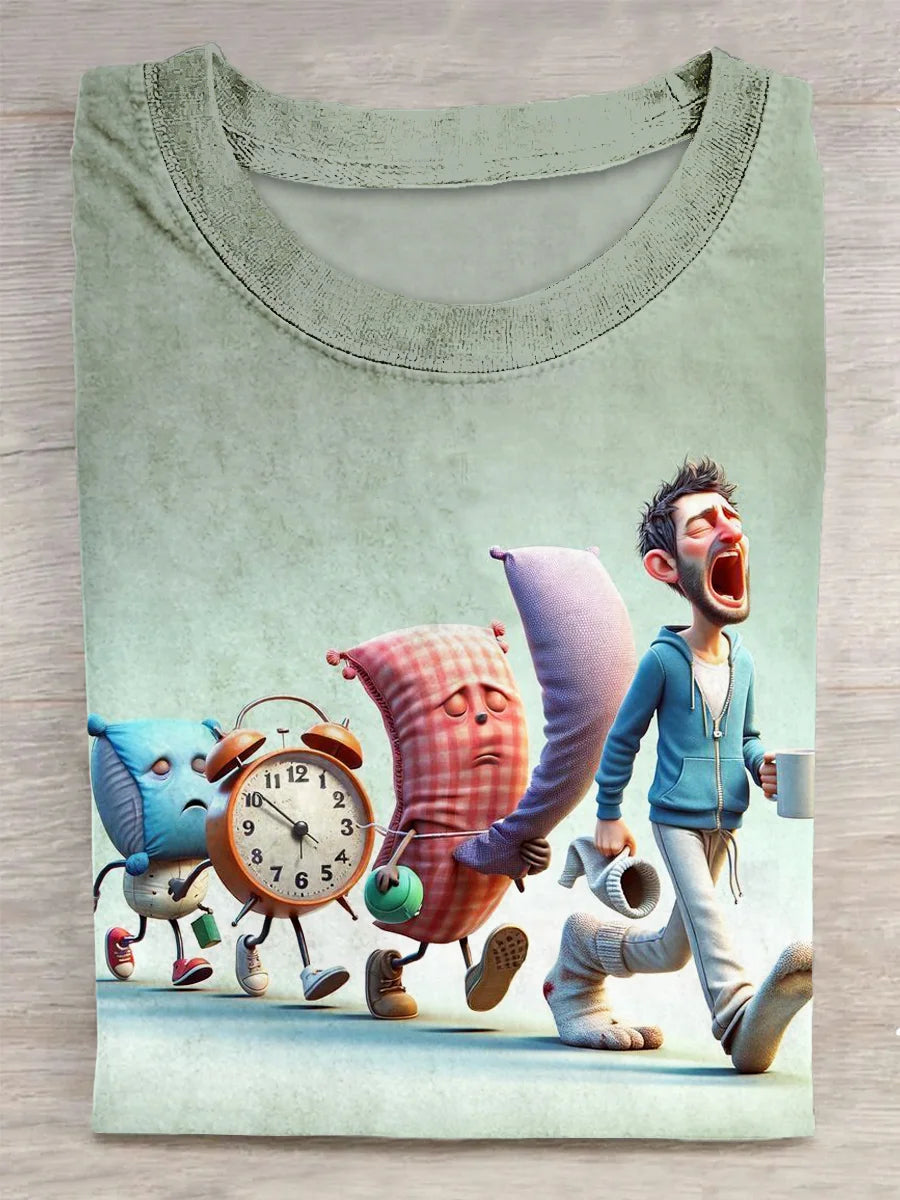 Unisex Funny Printed Vintage  Loose Tee