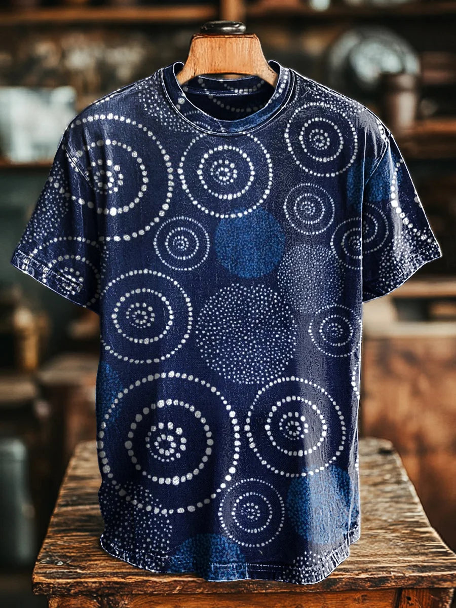 Unisex Vintage Abstract Dot  Casual Tee