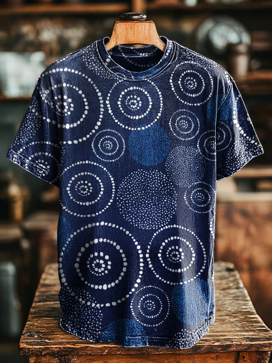 Unisex Vintage Abstract Dot  Casual Tee