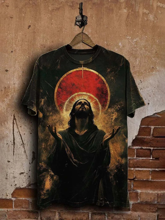 Unisex Religious Jesus Art Print Casual  Tee