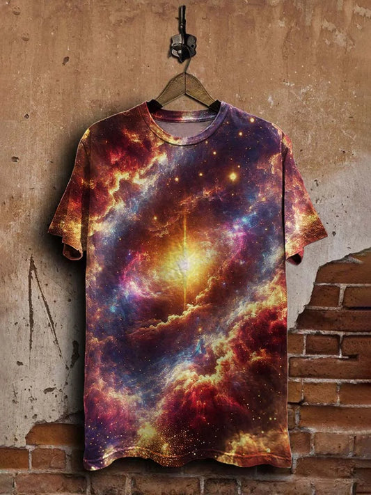 Unisex Starry Galaxy Print Casual Tee