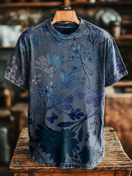 Unisex Vintage Abstract Gradient Floral Tee