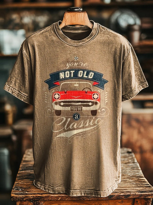 Unisex Vintage Not Old Print Casual Loose Tee
