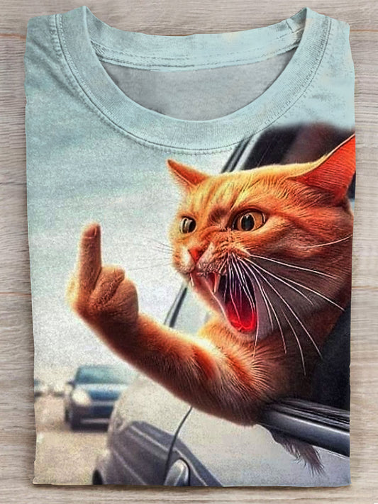 Funny Angry Cat Art Print  Unisex Tee