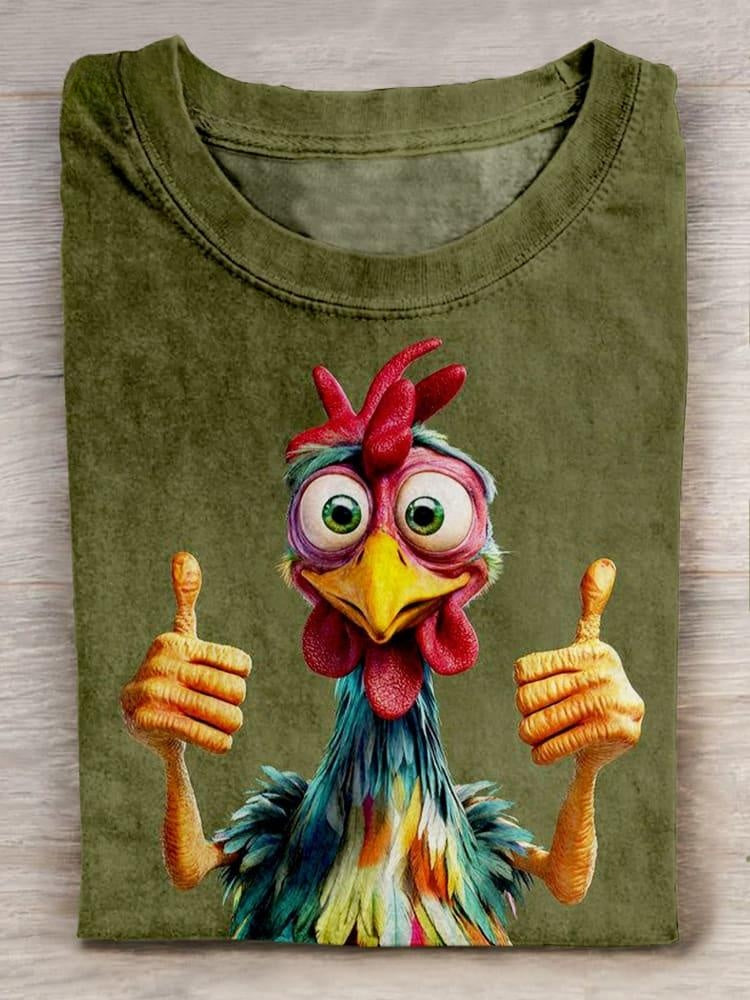 Funny Chicken Art Print  Unisex Tee
