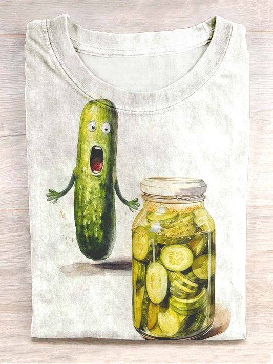 Unisex Funny Cucumber Print  Unisex Tee