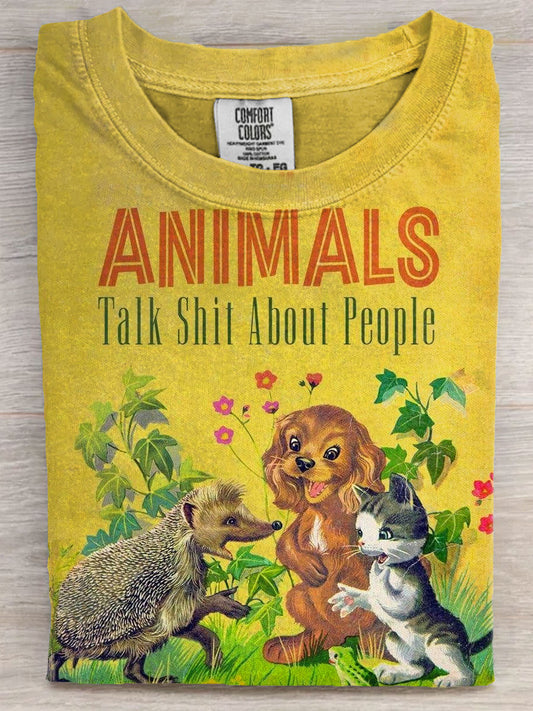 Vintage Funny Animal Lover Art Print Unisex Tee