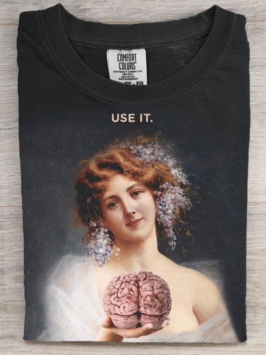 Vintage Funny Use It Art Print Unisex Tee