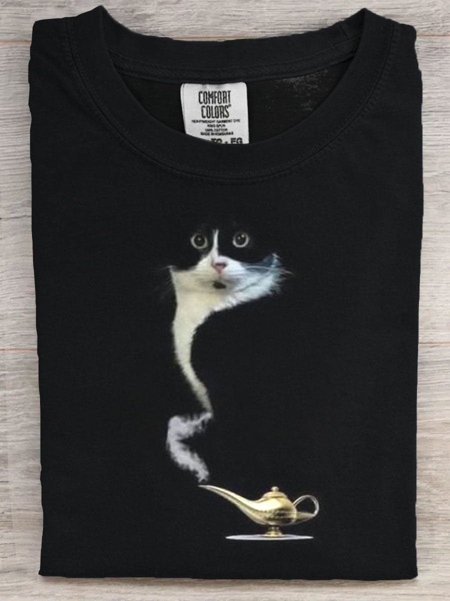 Funny Cat Art Print Unisex Tee