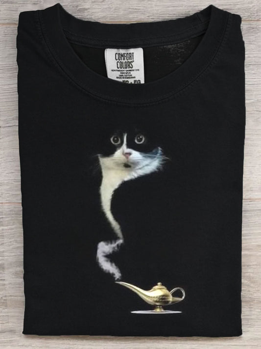 Funny Cat Art Print Unisex Tee