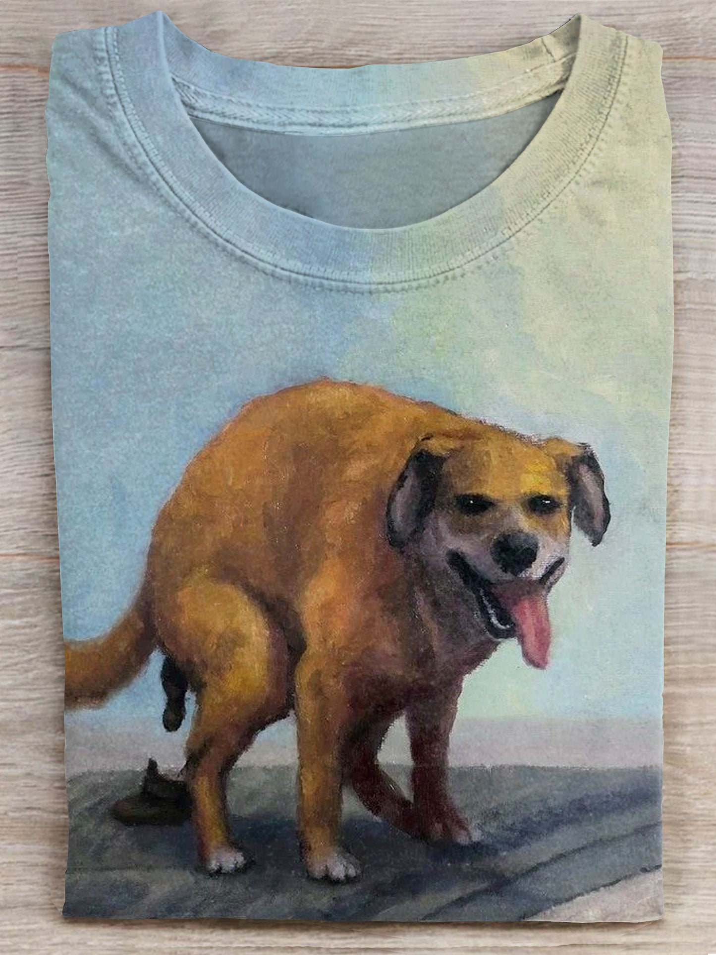 Funny Shitting Dog Art Print Unisex Tee