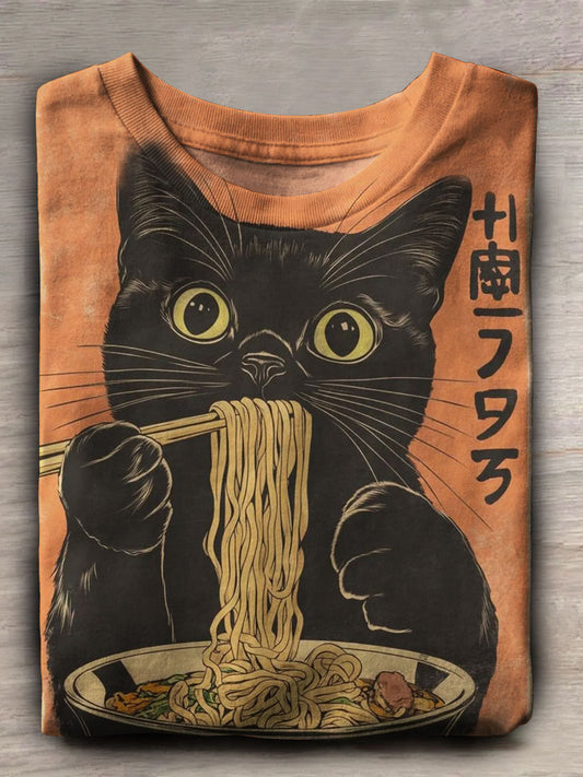 Japanese Cat Print Unisex Tee