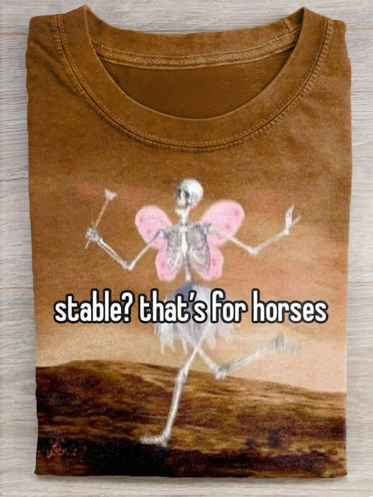 Stable That‘s For Horse Funny Art Print Unisex Tee