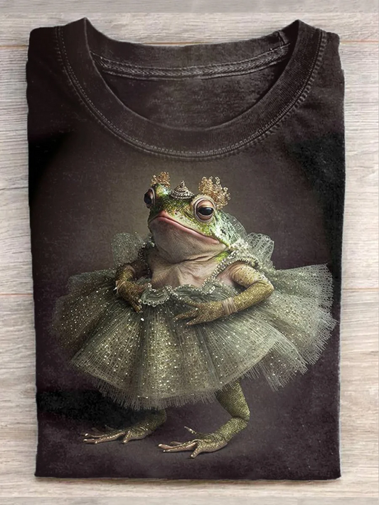 Frog With Crowns Printed  Unisex Tee
