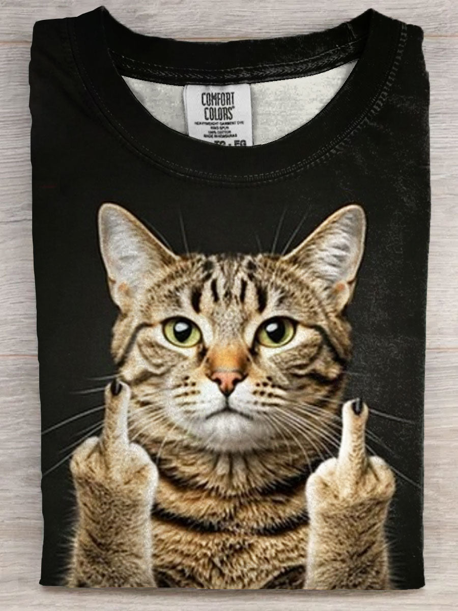 Funny Cat Art Print Unisex Tee