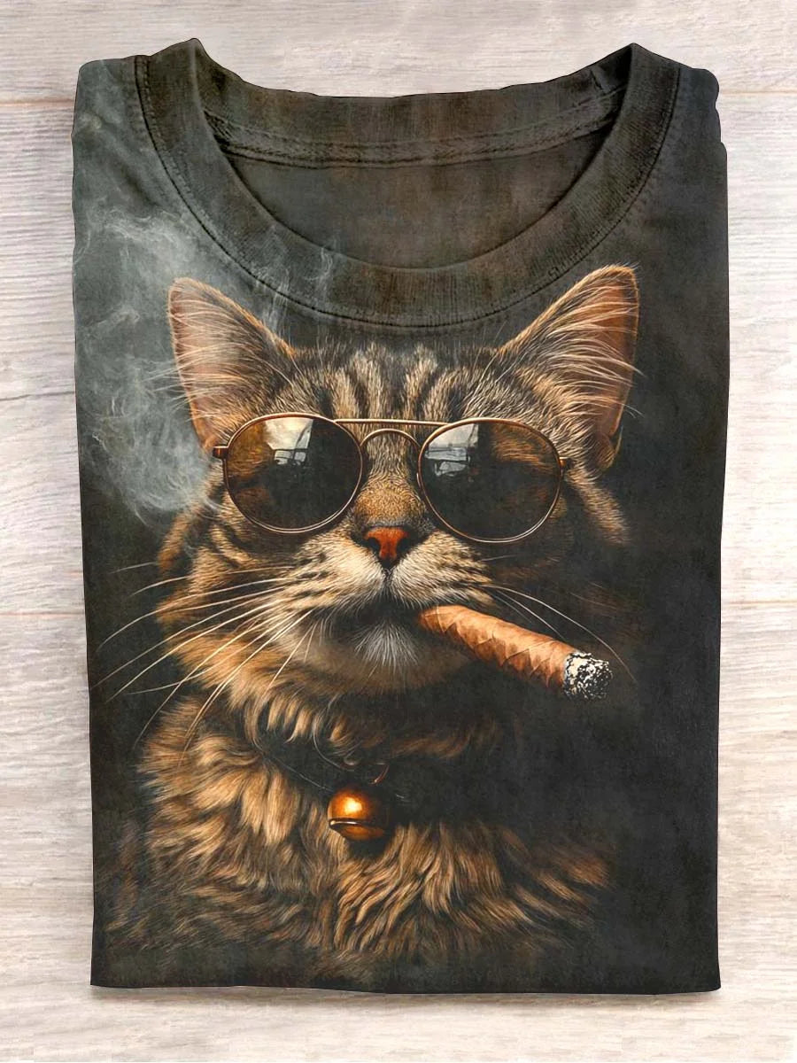 Unisex Funny Cat Print  Unisex Tee