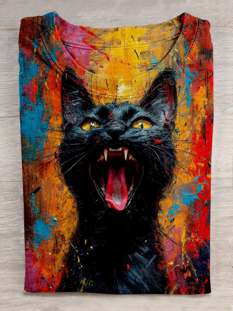 Cat Art Print Fashion Unisex Tee