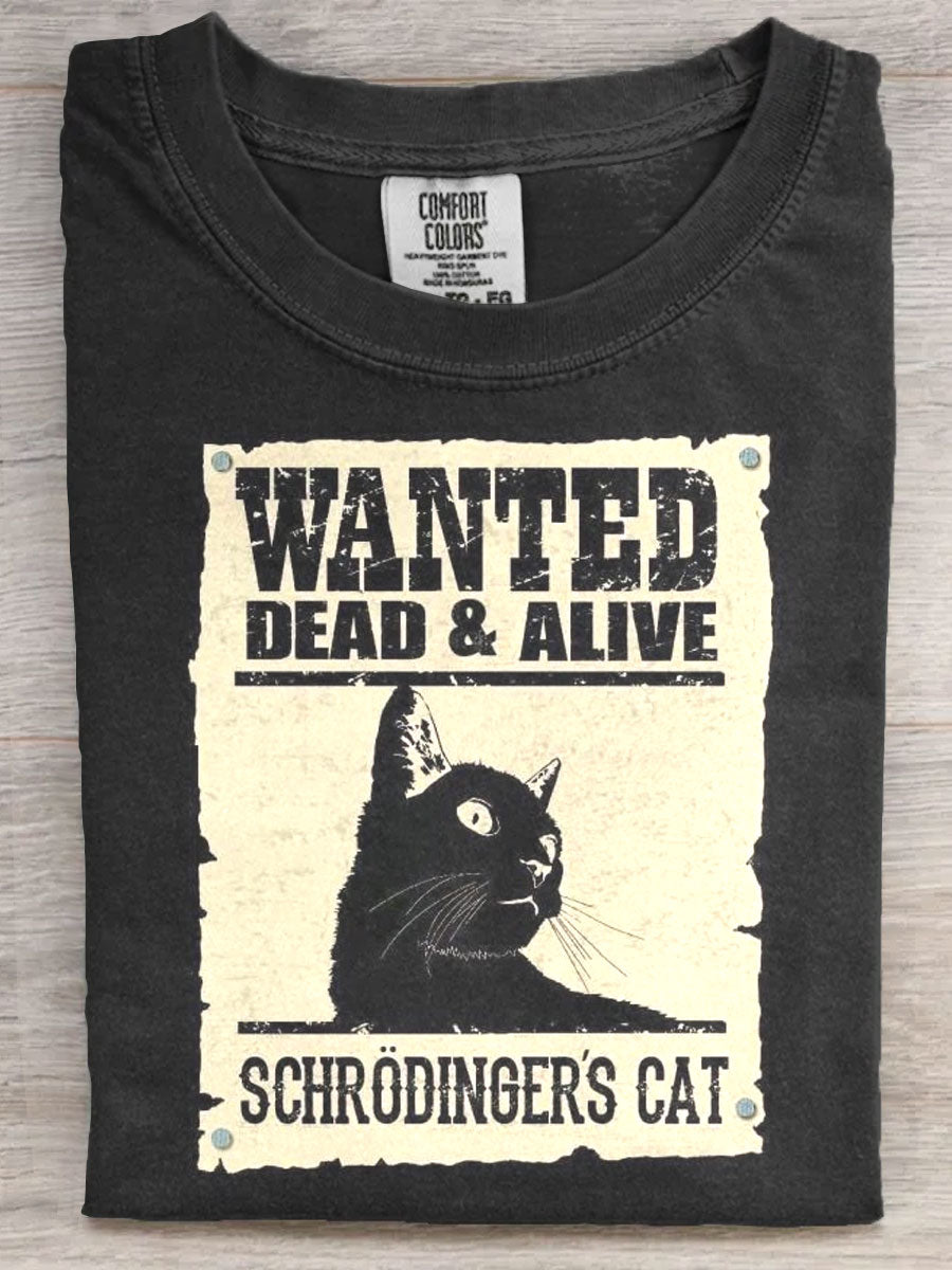 Wanted Funny Cat Art Print Unisex Tee