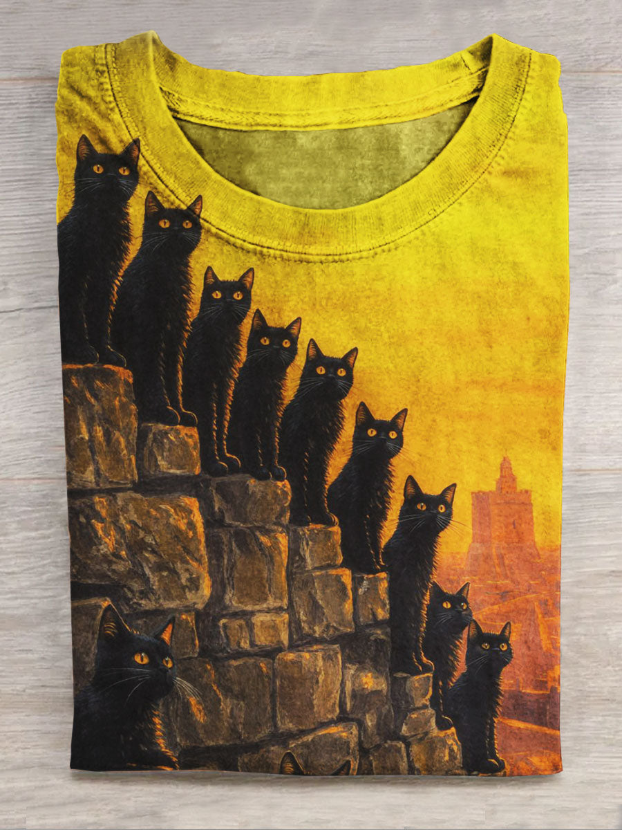Cat Printed Unisex Tee
