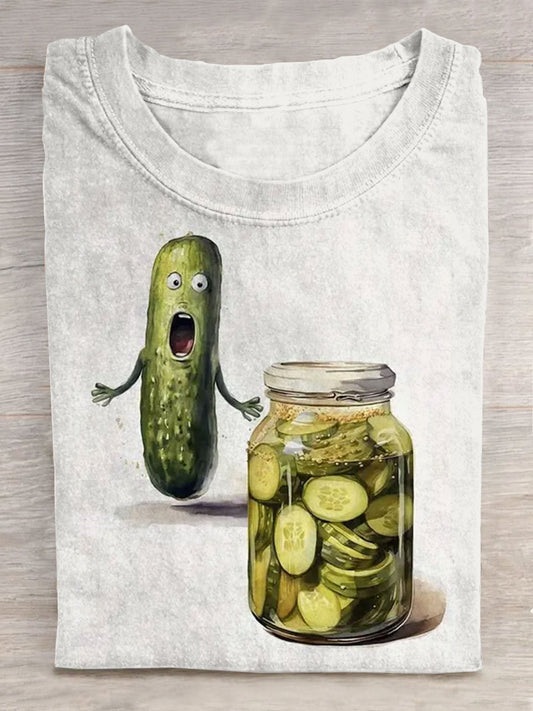 Fun Pickle Watercolors Art Print Unisex Tee