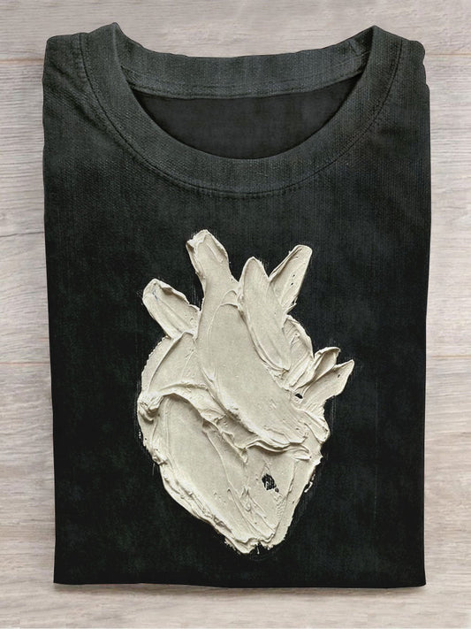 Unisex Heart Painting Texture Art Print Unisex Tee
